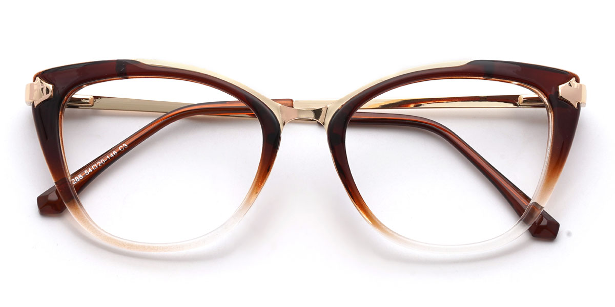 Marrón degradado Percival Gafas - Oval Glasses