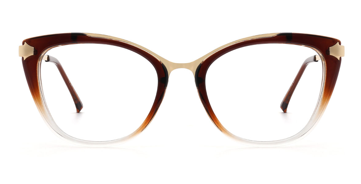 Gradient Brown Percival - Oval Glasses