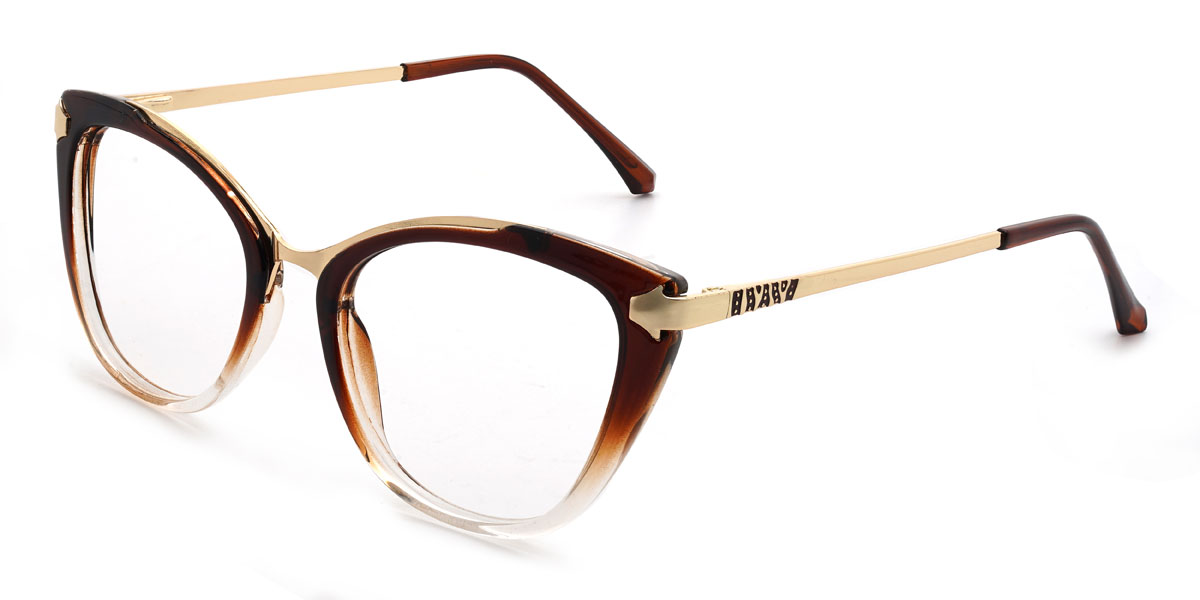Marrón degradado Percival Gafas - Oval Glasses