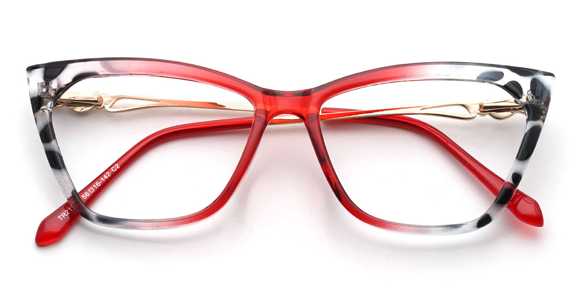 Rojo gris carey Kenzie Gafas - Cat Eye Glasses