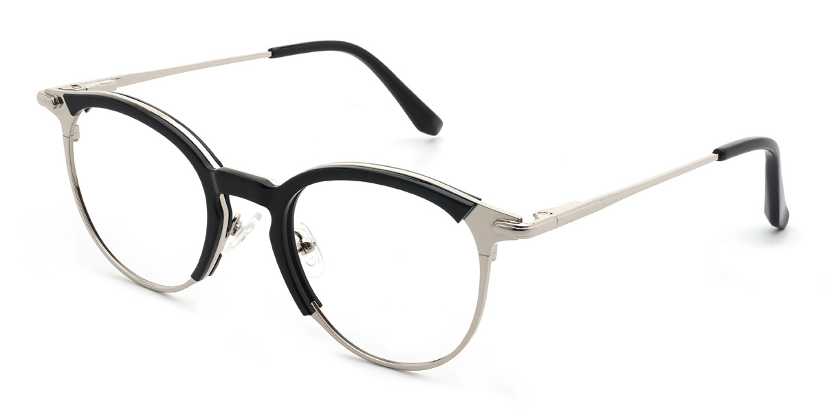 Fekete ezüst Quartez Szemüveg - Oval Glasses