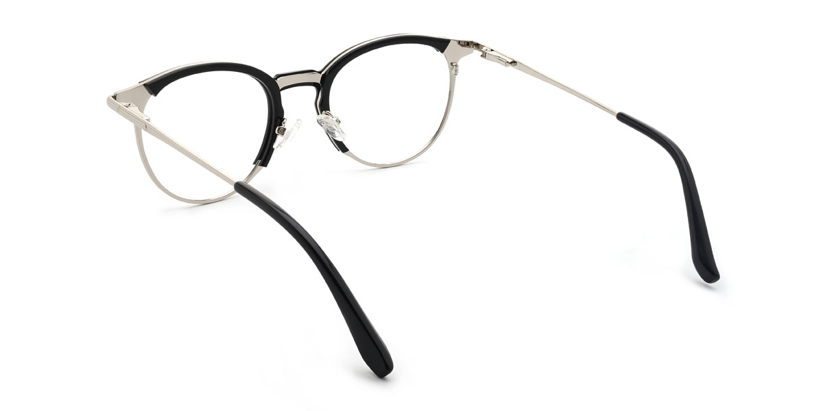 Fekete ezüst Quartez Szemüveg - Oval Glasses