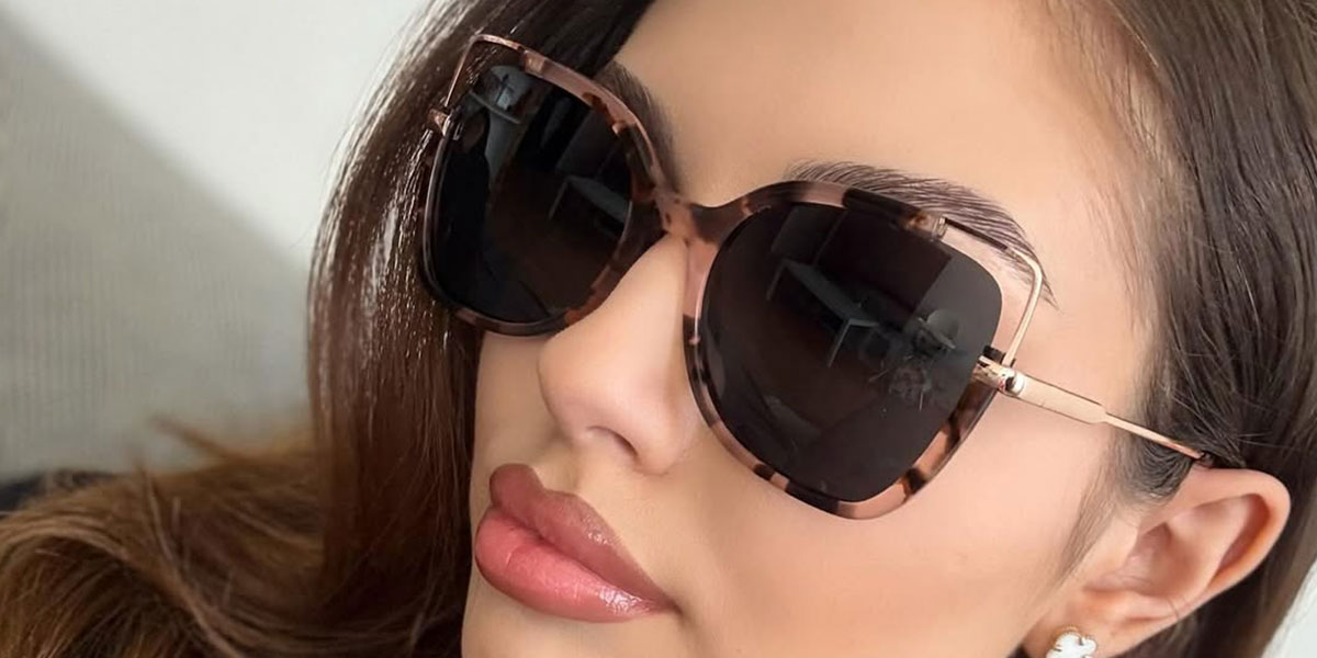 Tortoiseshell Grey Nicy Glasses - Square Sunglasses