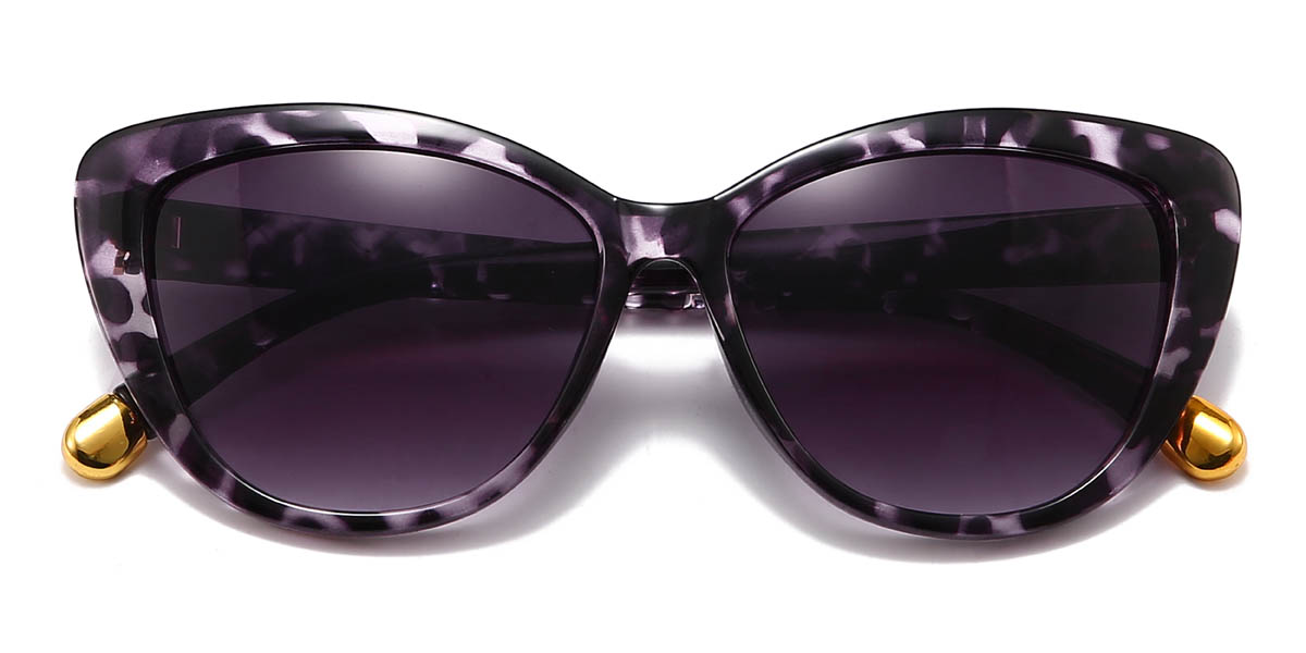 Tortoiseshell Gradual Purple Kambri Glasses - Cat Eye Sunglasses