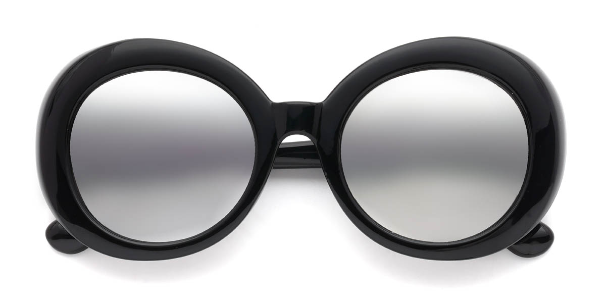 Black White Mirror Callaway Glasses - Oval Sunglasses