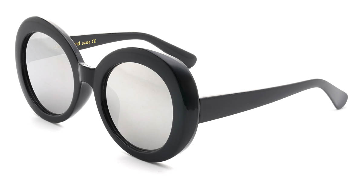 Black White Mirror Callaway Glasses - Oval Sunglasses