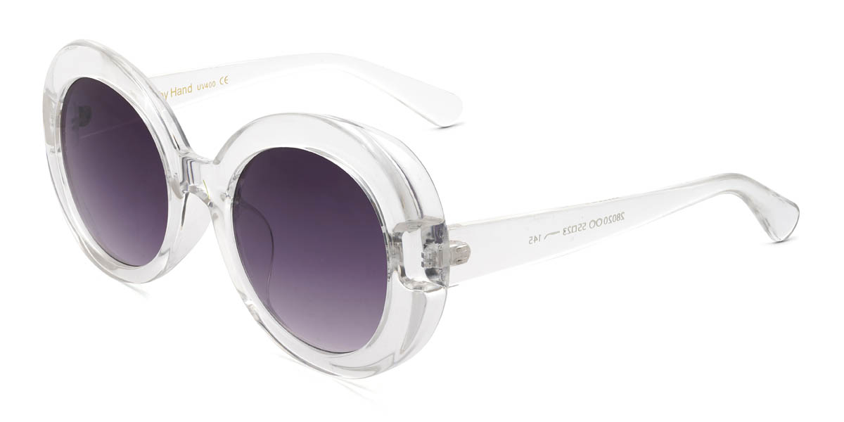 Clear Gradual Purple Callaway Glasses - Oval Sunglasses