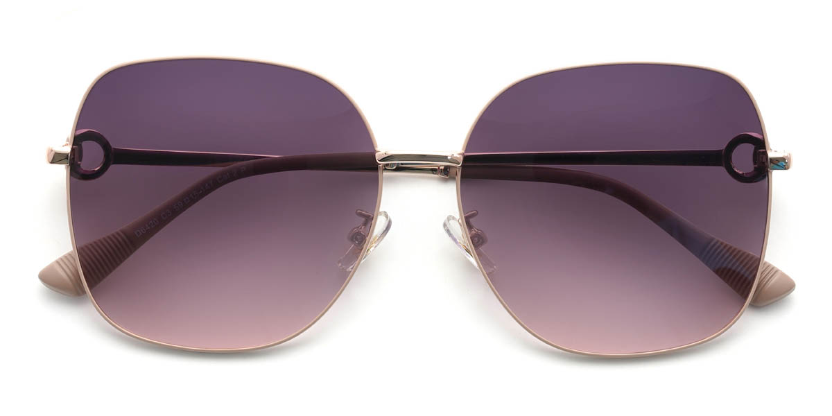 Gold Purple Pink Stiles Glasses - Square Sunglasses