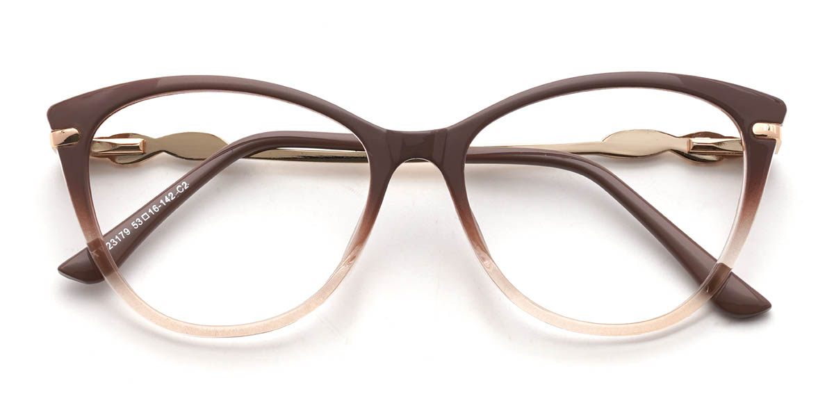 Marrón degradado Hakim Gafas - Cat Eye Glasses