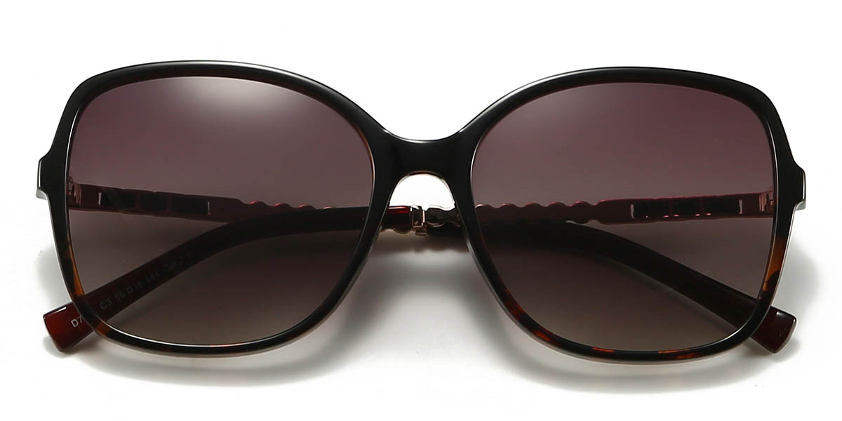 Tortoiseshell Gradual Brown Osvaldo Glasses - Square Sunglasses