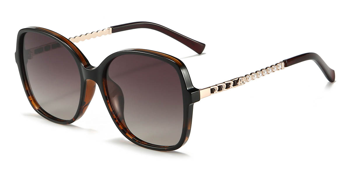 Tortoiseshell Gradual Brown Osvaldo Glasses - Square Sunglasses