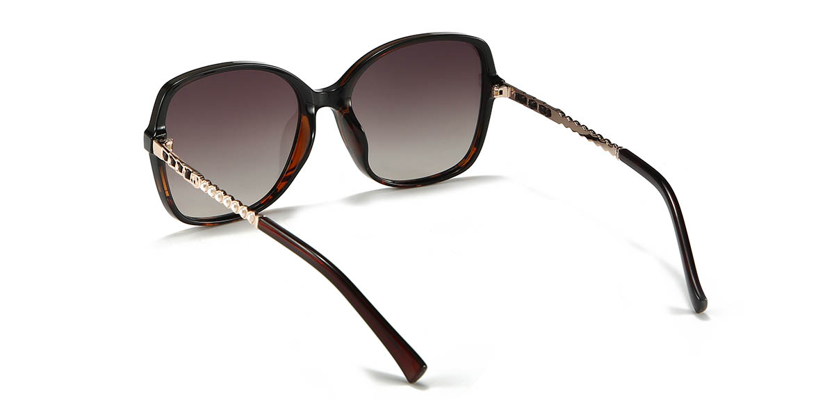 Tortoiseshell Gradual Brown Osvaldo Glasses - Square Sunglasses