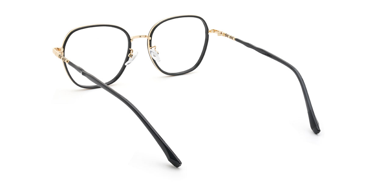 Gold Black Jahkai Glasses - Oval Glasses
