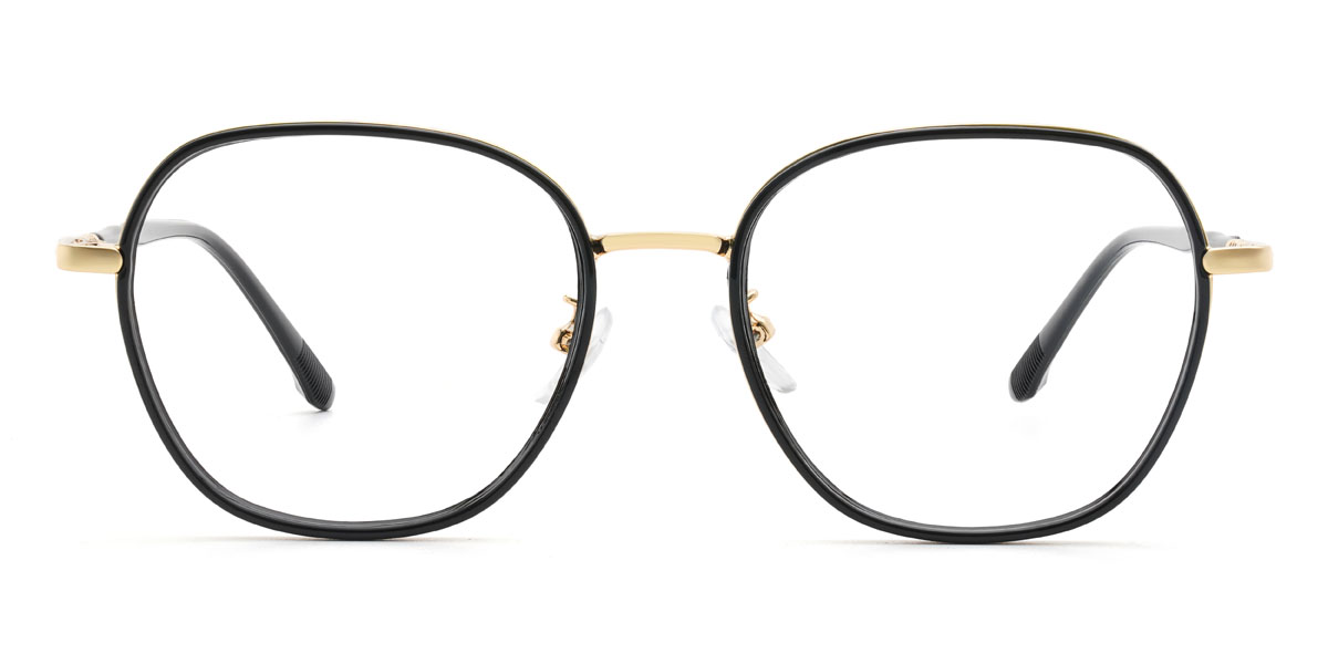 Gold Black Jahkai Glasses - Oval Glasses