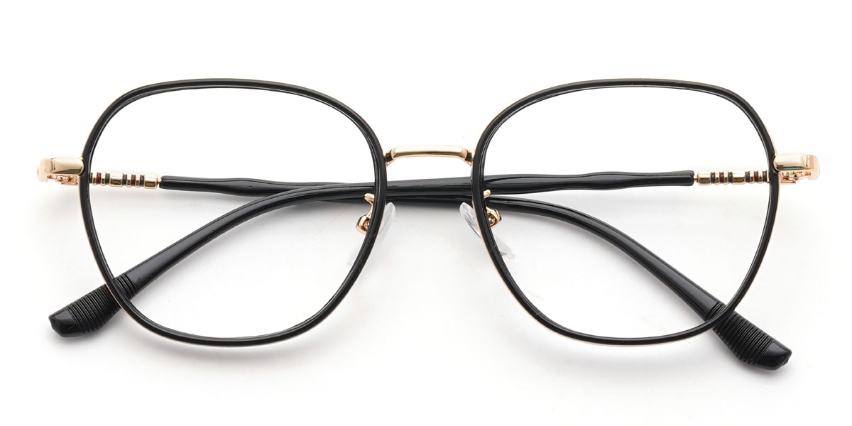 Gold Black Jahkai Glasses - Oval Glasses
