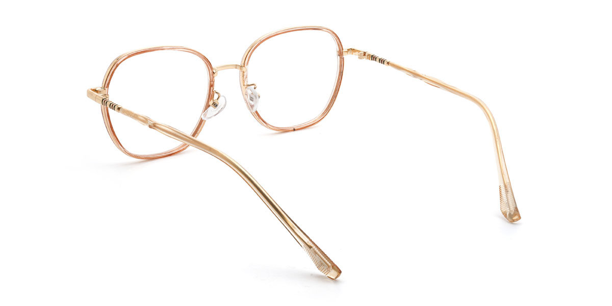 Gold Pink Jahkai Glasses - Oval Glasses