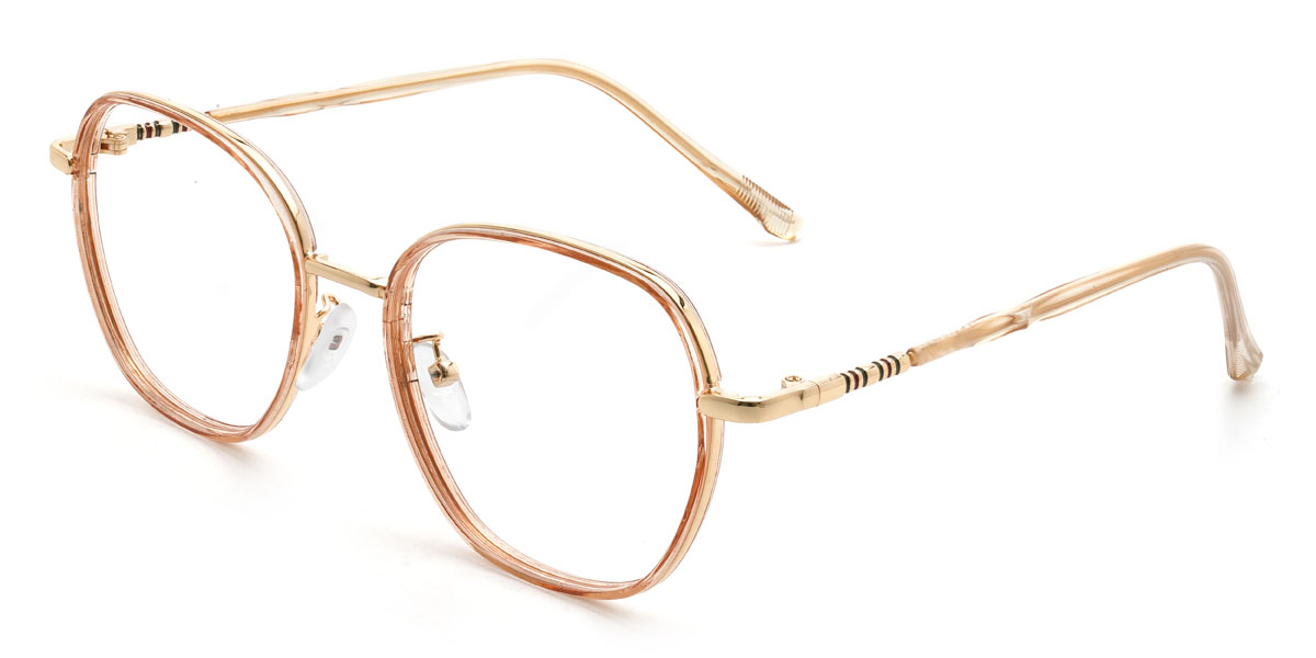Gold Pink Jahkai Glasses - Oval Glasses