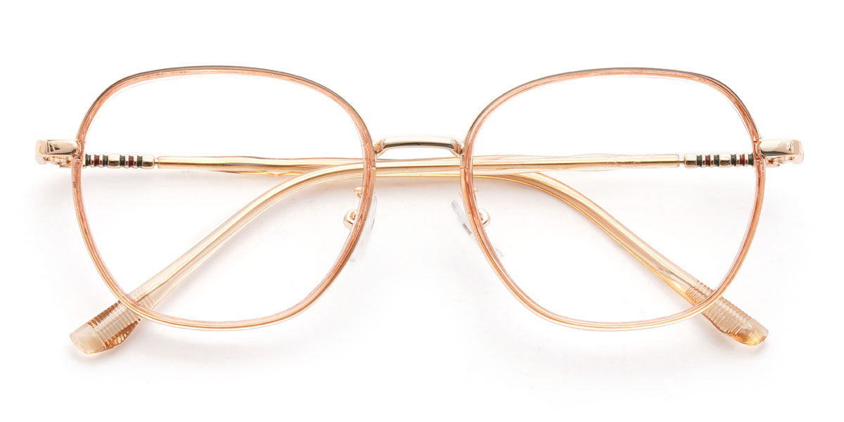 Gold Pink Jahkai Glasses - Oval Glasses