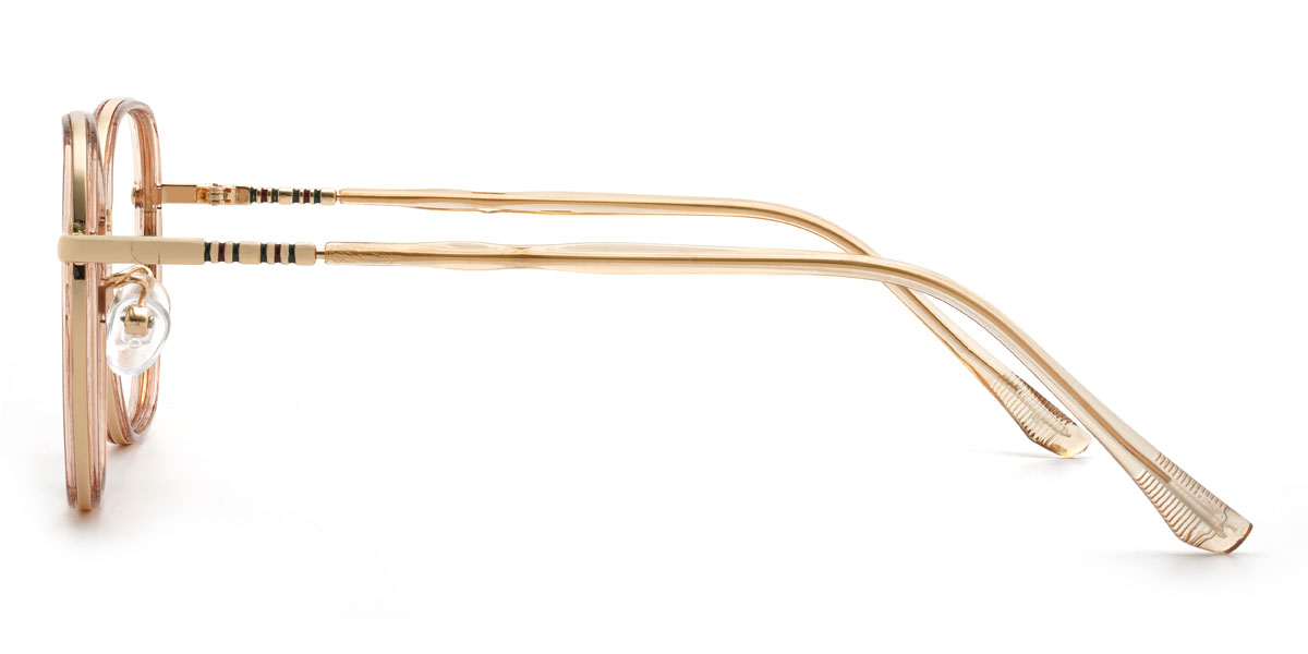 Gold Pink Jahkai Glasses - Oval Glasses