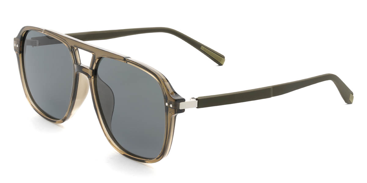 Olive Green Grey Luigi Glasses - Aviator Sunglasses