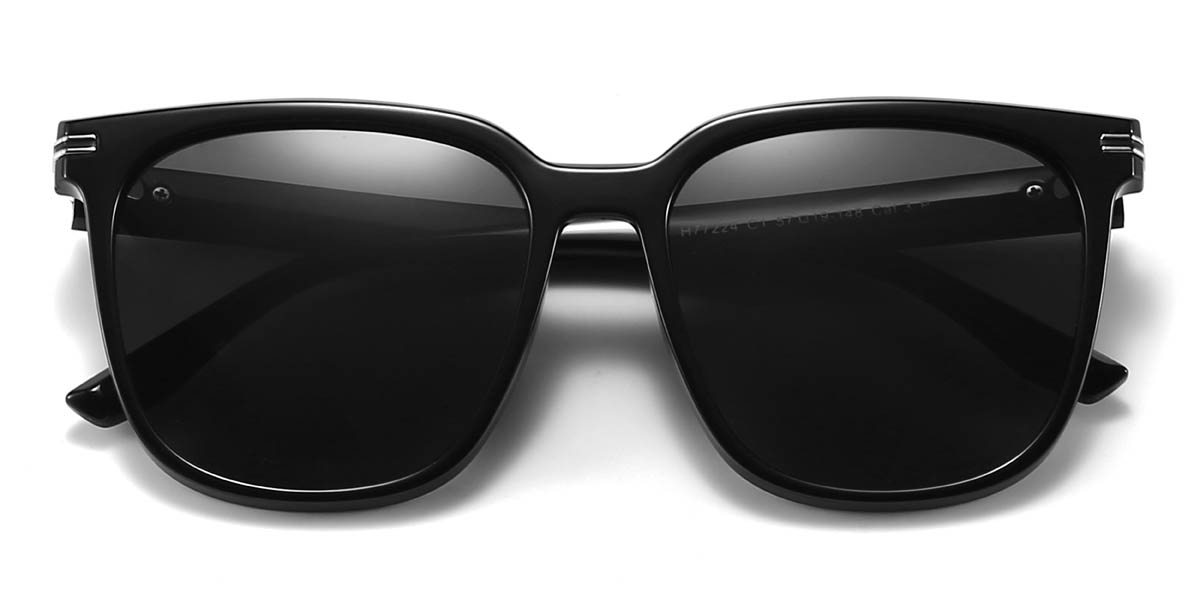 Black Grey Buckley Glasses - Square Sunglasses