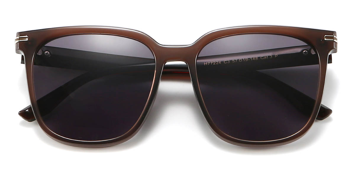 Braun Grau Buckley Brille - Square Sunglasses