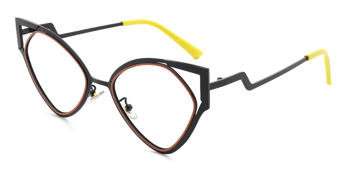 Orange Black Munira Glasses - Cat Eye Glasses