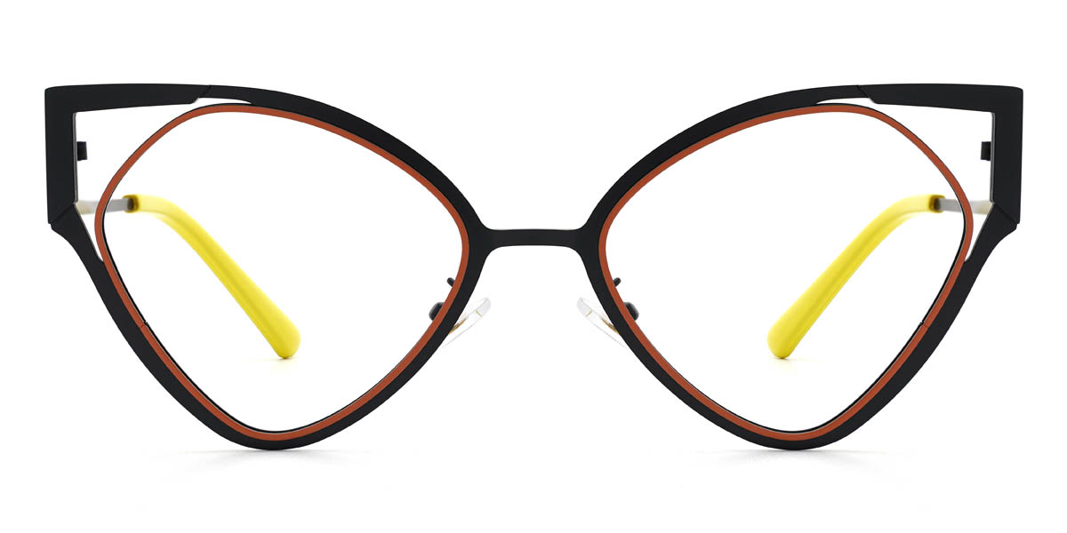 Orange Black Munira - Cat Eye Glasses
