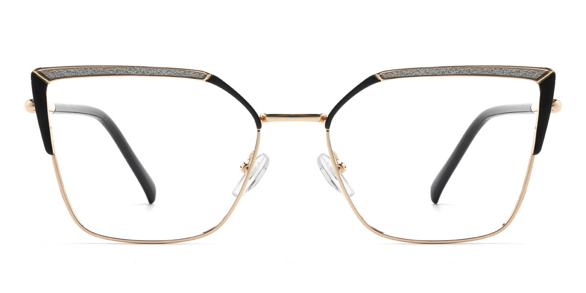 Gold Black Humaira - Cat Eye Glasses