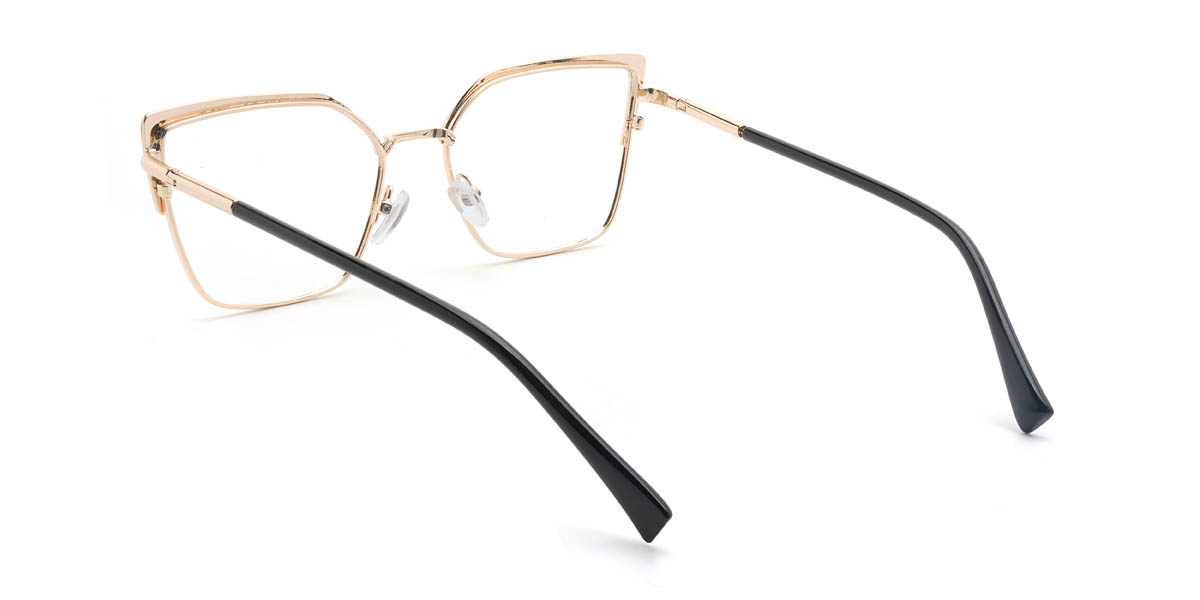 Gold Black Humaira Glasses - Cat Eye Glasses