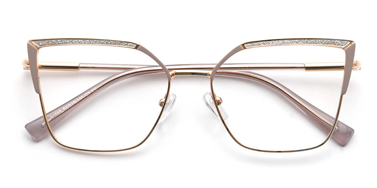 Gold Grey Humaira Glasses - Cat Eye Glasses