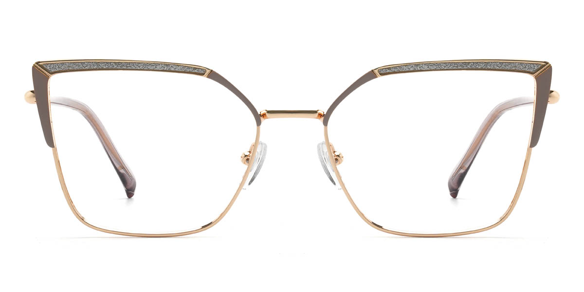 Gold Grey Humaira Glasses - Cat Eye Glasses