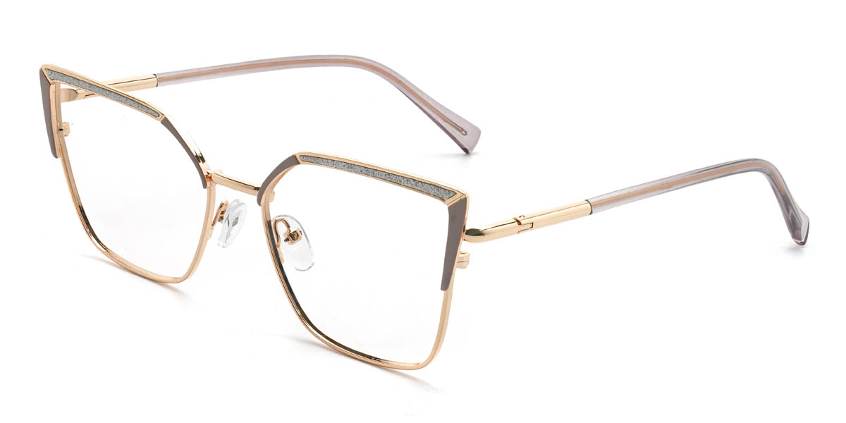 Gold Grey Humaira Glasses - Cat Eye Glasses