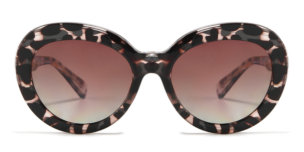 Tortoiseshell Gradual Brown Rorie - Oval Clip-On Sunglasses