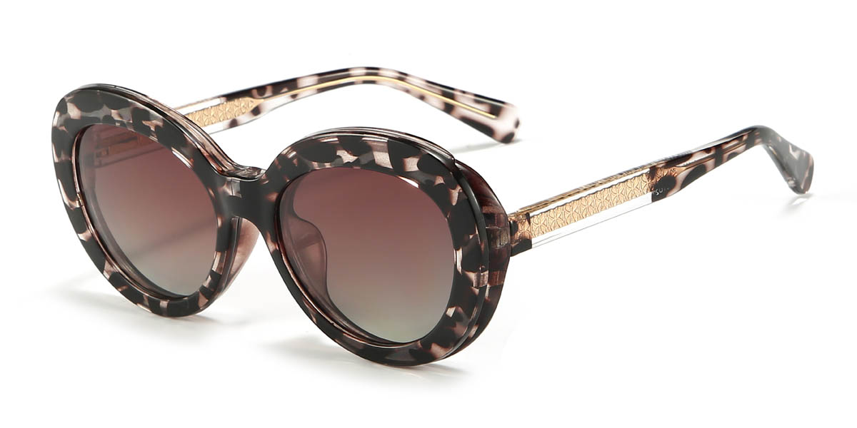 Tortoiseshell Gradual Brown Rorie Glasses - Oval Clip-On Sunglasses