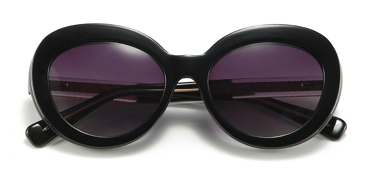 Noir Violet graduel Rorie Lunettes - Oval Clip-On Sunglasses