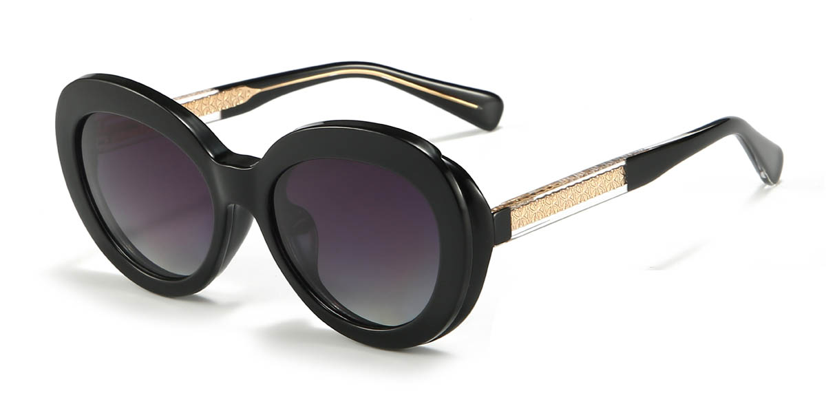 Noir Violet graduel Rorie Lunettes - Oval Clip-On Sunglasses