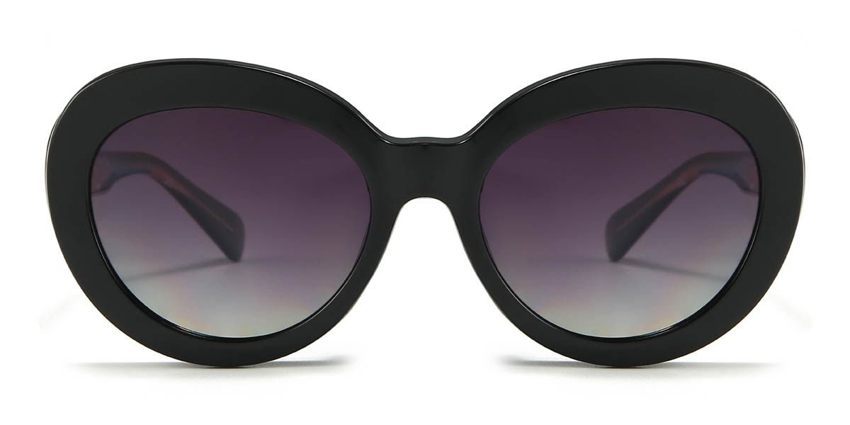 Noir Violet graduel Rorie Lunettes - Oval Clip-On Sunglasses