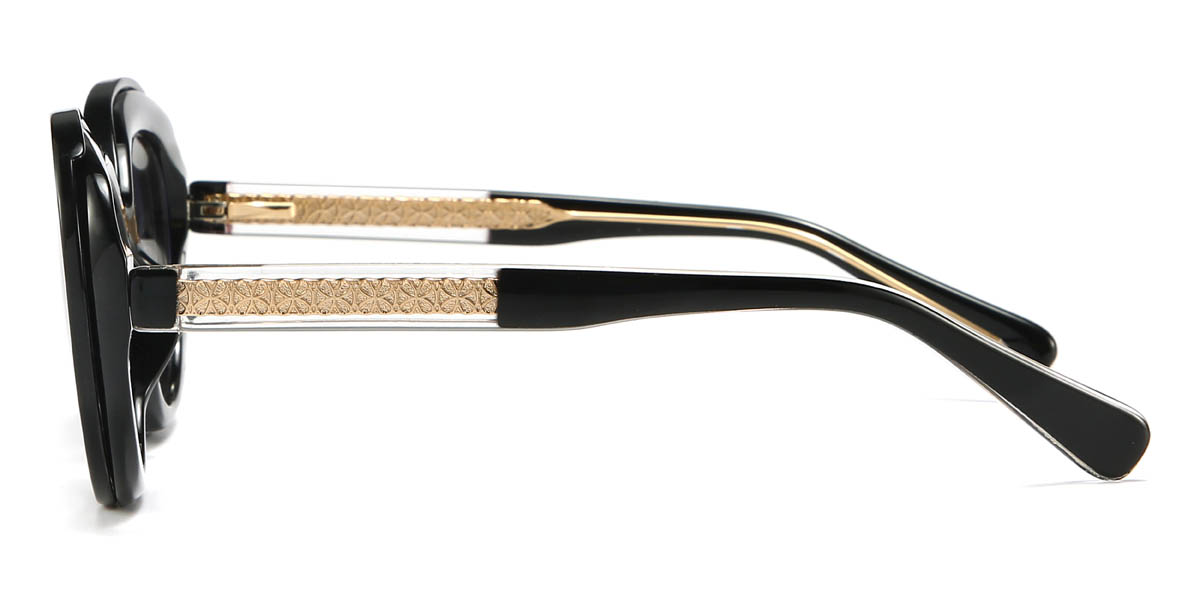 Noir Violet graduel Rorie Lunettes - Oval Clip-On Sunglasses