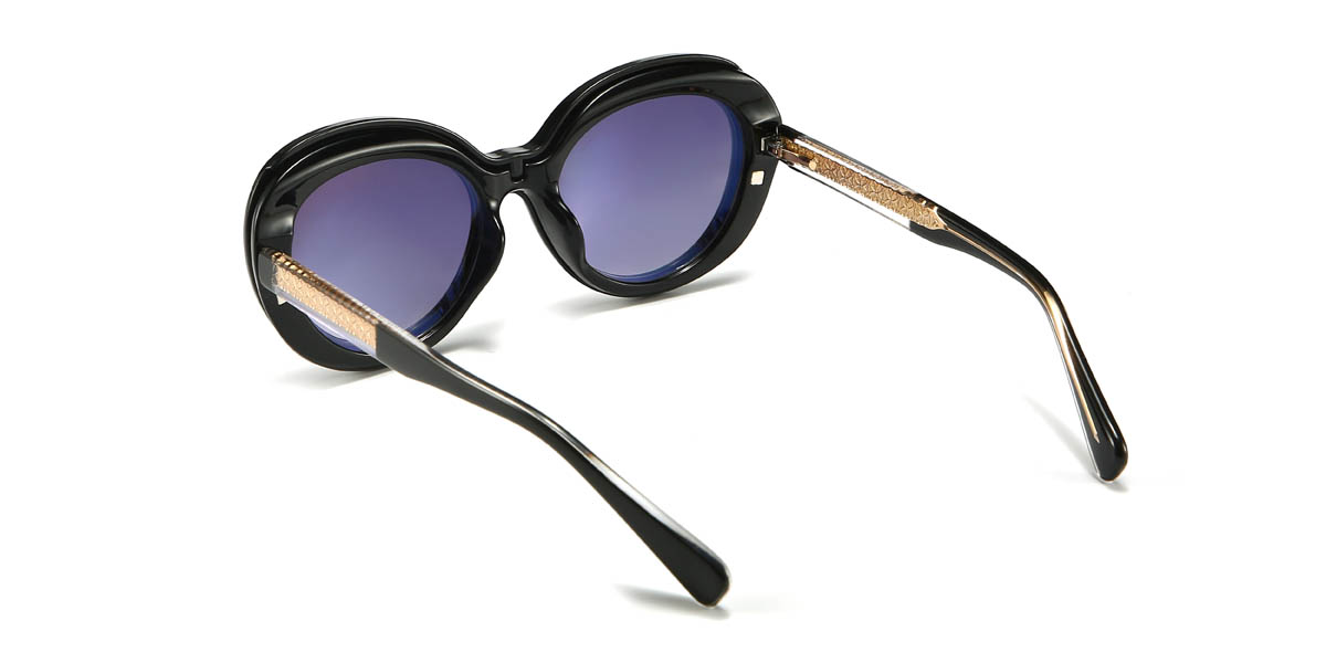 Noir Violet graduel Rorie Lunettes - Oval Clip-On Sunglasses