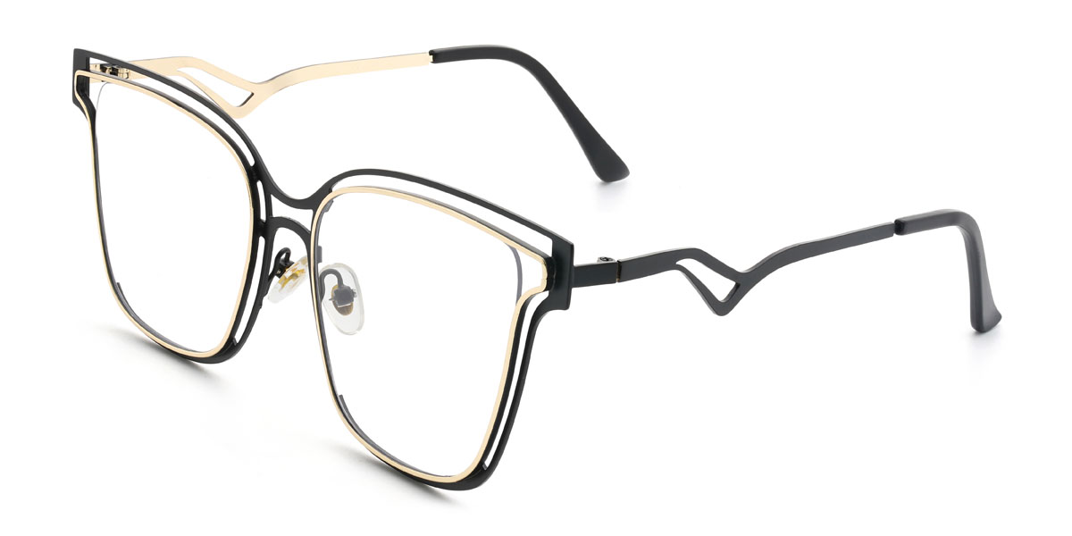 Gold Black Zahmir Glasses - Square Glasses