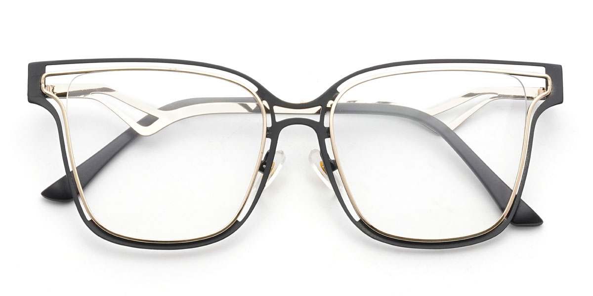 Gold Black Zahmir Glasses - Square Glasses