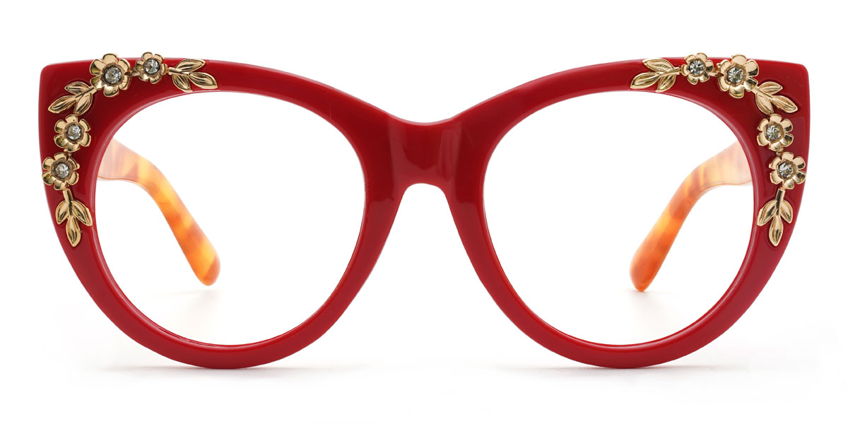 Red Kalena Glasses - Cat Eye Glasses