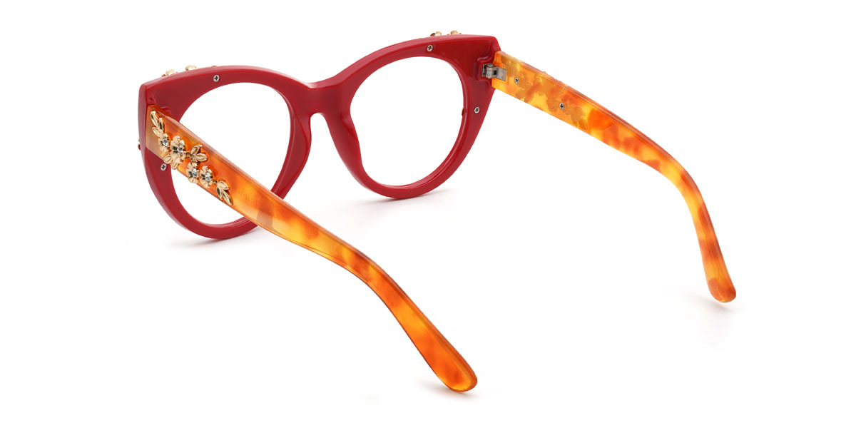 Red Kalena Glasses - Cat Eye Glasses