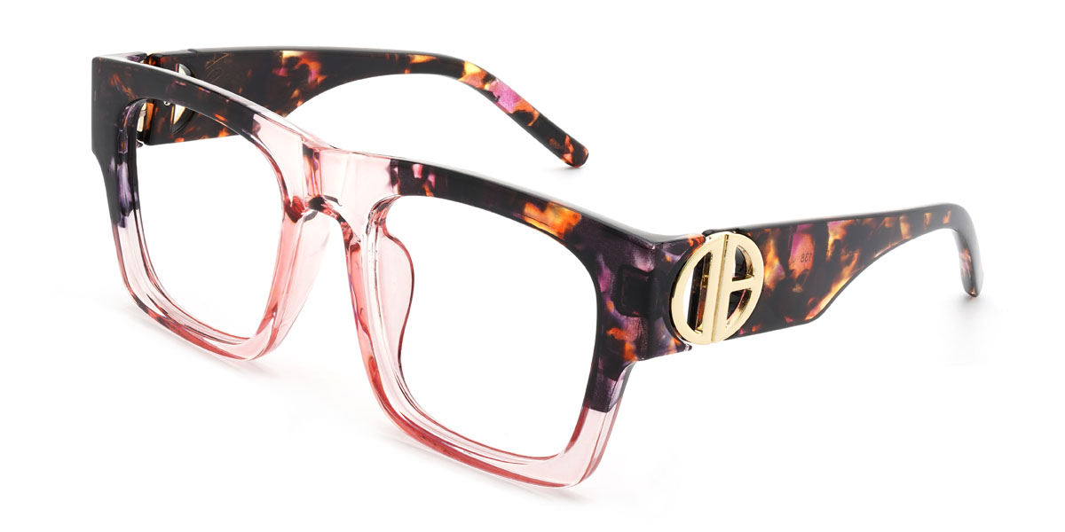 Pink Pink Tortoiseshell Remmy Glasses - Square Glasses