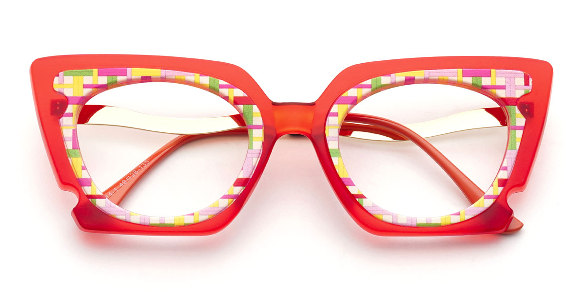 Red Harleen Glasses - Cat Eye Glasses
