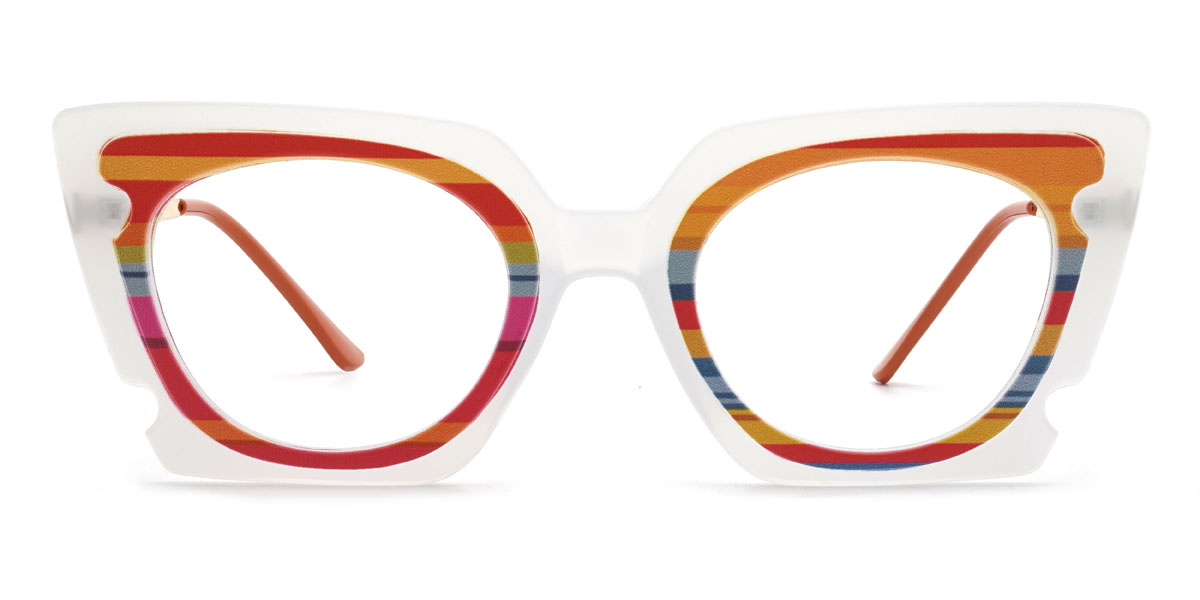 Matte White Harleen - Cat Eye Glasses
