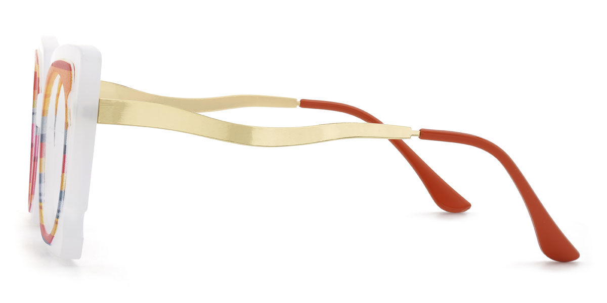 Matte White Harleen Glasses - Cat Eye Glasses