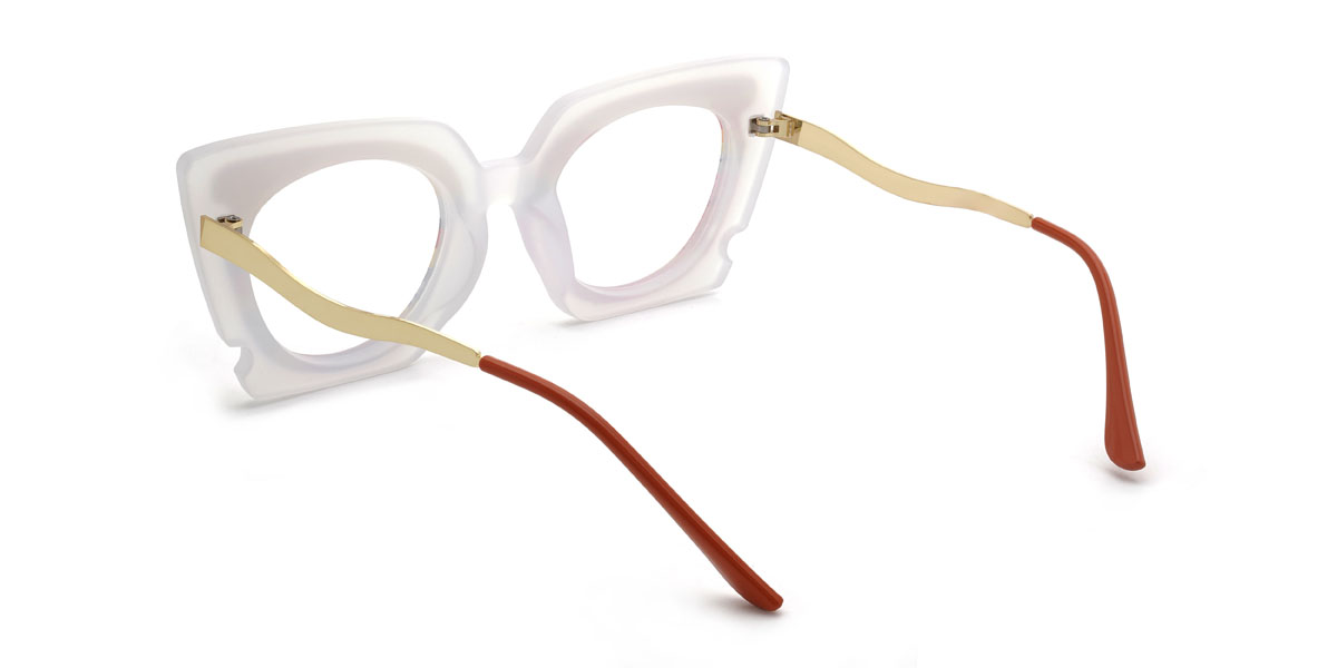 Matte White Harleen Glasses - Cat Eye Glasses