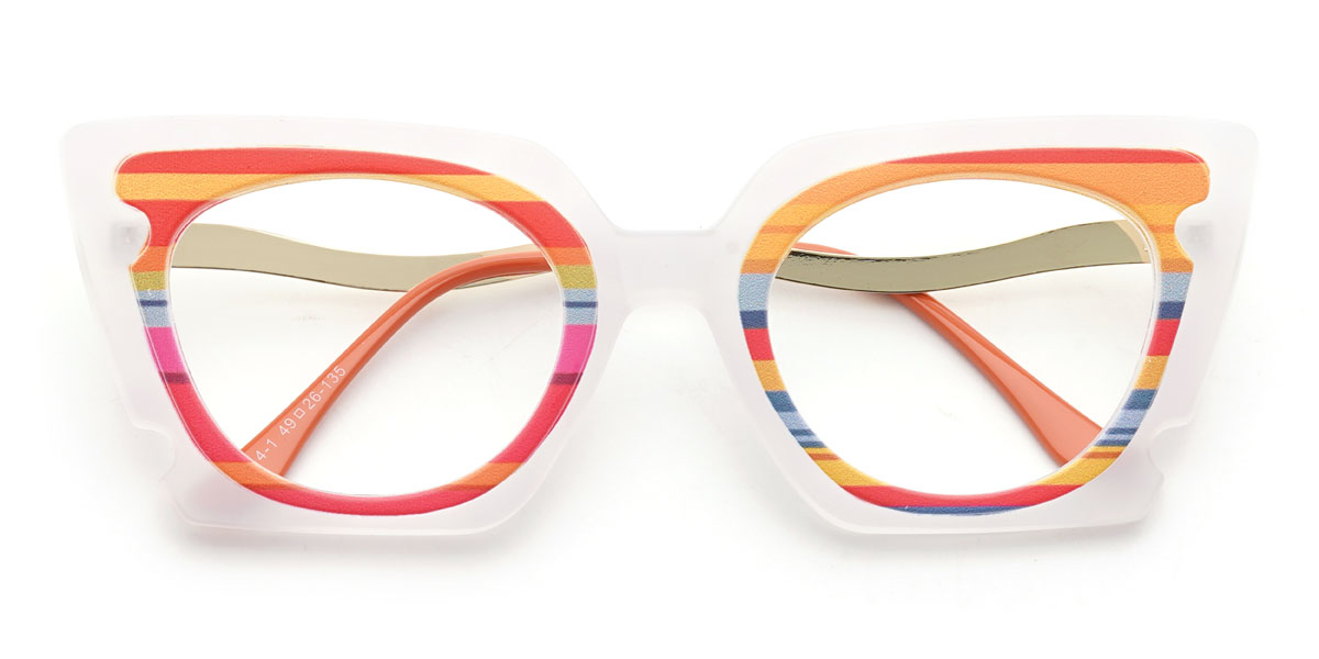 Matte White Harleen Glasses - Cat Eye Glasses